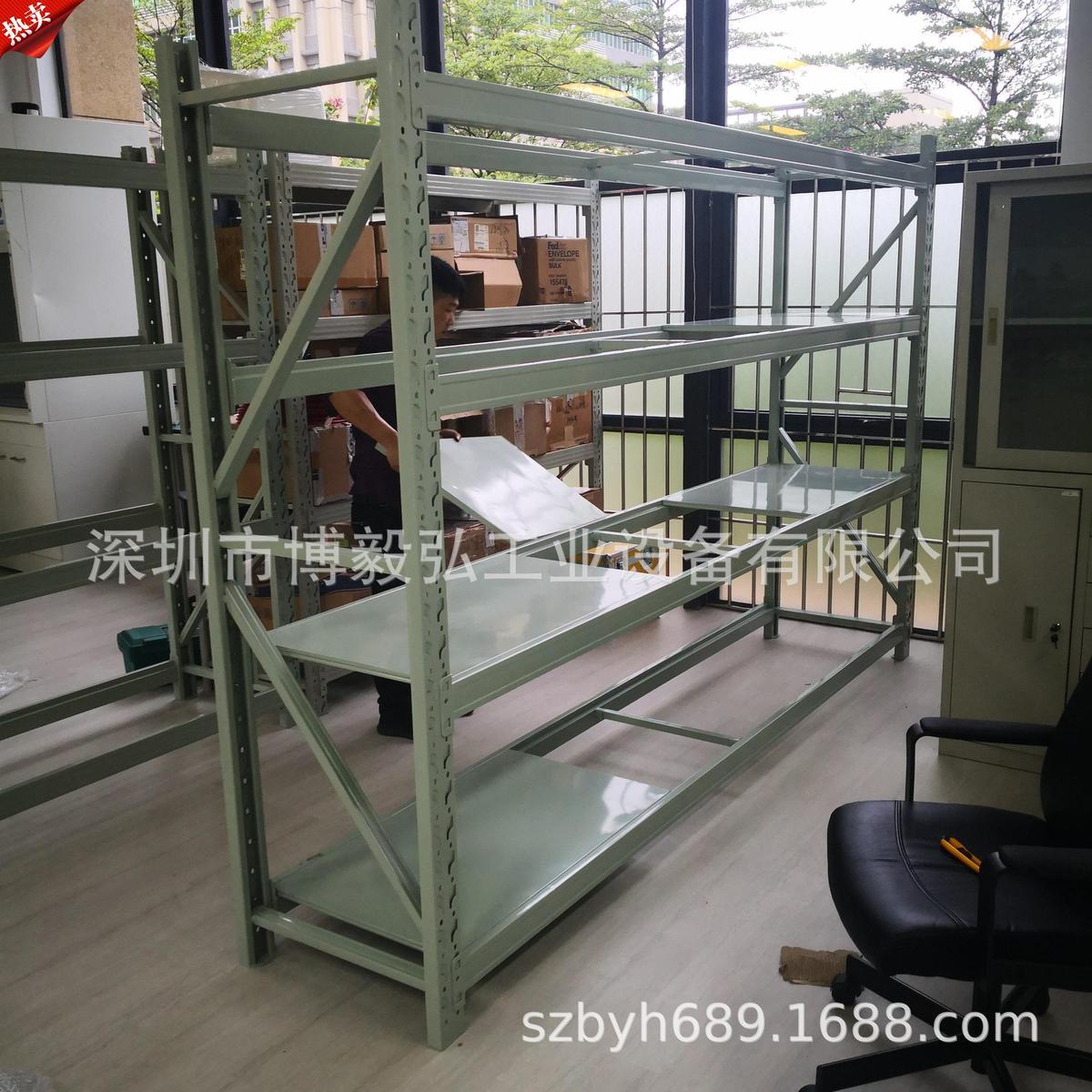 深圳承重600kg标准货架 4层重型货架超厚材料 放小模具模胚铁货架
