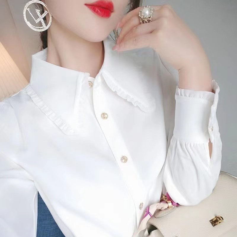 白色衬衫女2025新款爆款雪纺衬衫女士秋冬新款洋气减龄白色女