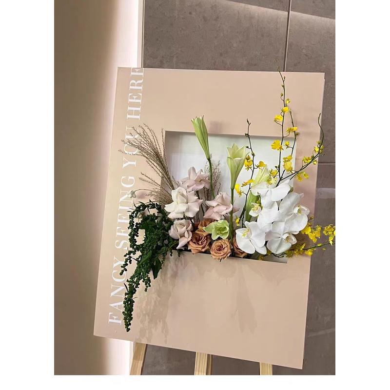 立体花艺迎宾牌开业布置派对迎宾商场立式展示牌婚礼kt板生日结婚