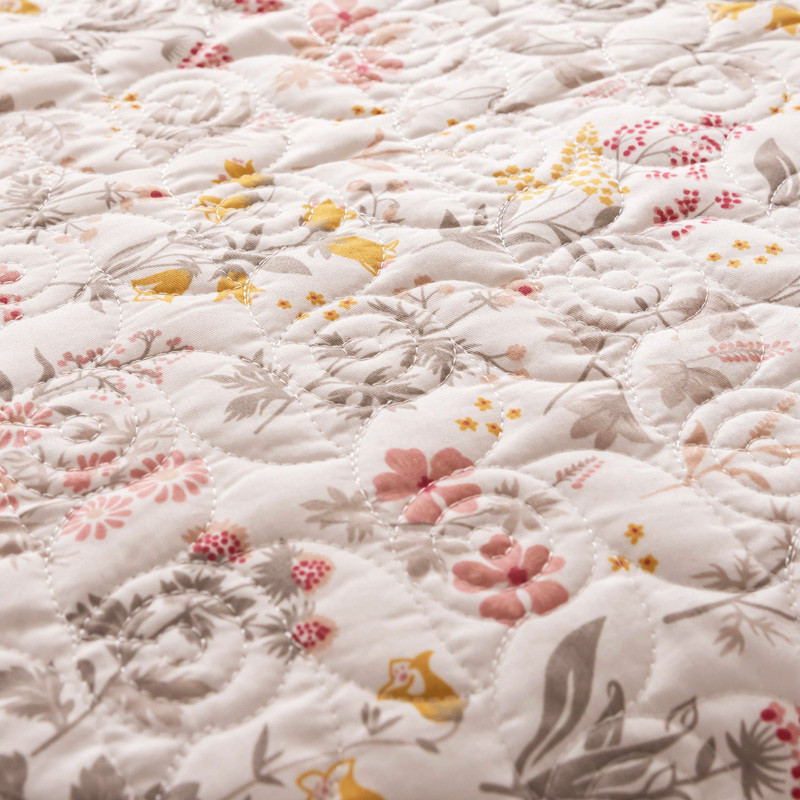 双面夹棉碎花床盖单件纯棉绗缝垫三件套榻榻米床单美式衍满和