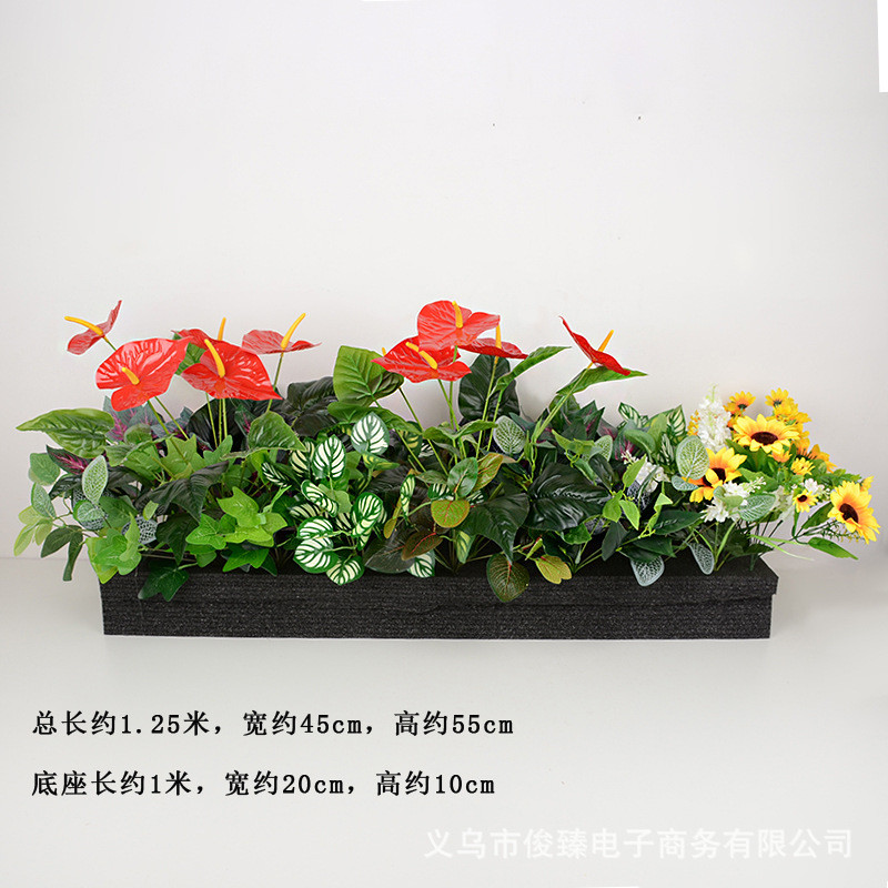 室内仿真植物隔断假花布置盆栽节假日商场户外景观组合绿植木花盆