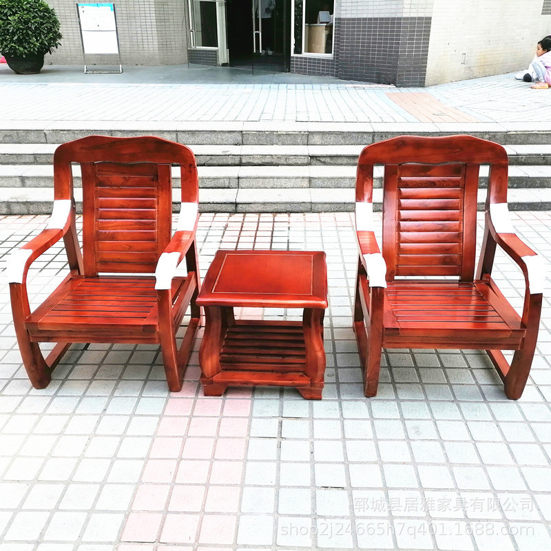 北方老榆木家用沙发桌椅组合套餐冬夏两用客厅阳台卧室木质桌椅