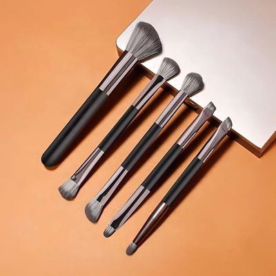 小麻雀5支眼影刷双头化妆刷套组便携款化妆刷带镜子套盒美妆工具