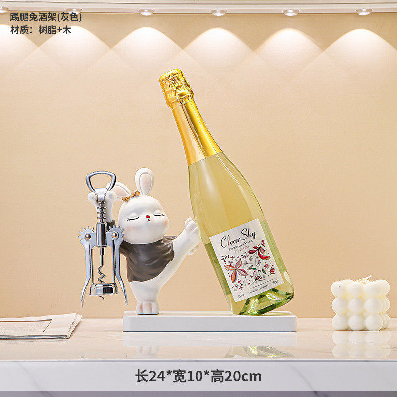 创意招财猫红酒架摆件酒柜装饰品轻奢高档餐边柜家用客厅置物架子