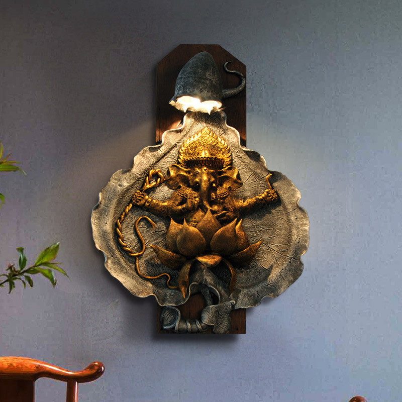 泰国大象户外壁灯泰式复古茶室墙灯东南亚风格阳台楼梯墙壁灯