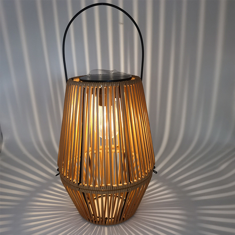 热销新款创意可拆卸灯笼户外防水藤编自由搭配庭院凉亭桌面太阳能