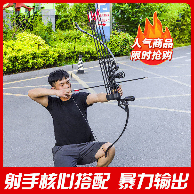 德乐石弓箭射击运动复合弓传统弓射箭器材户外合金金属厂家眼镜蛇