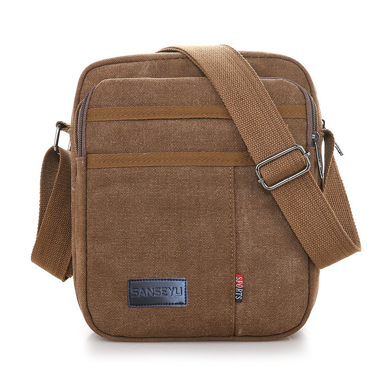 男士单肩包多功能男商务帆布包布包韩版休闲学院小背包斜新款