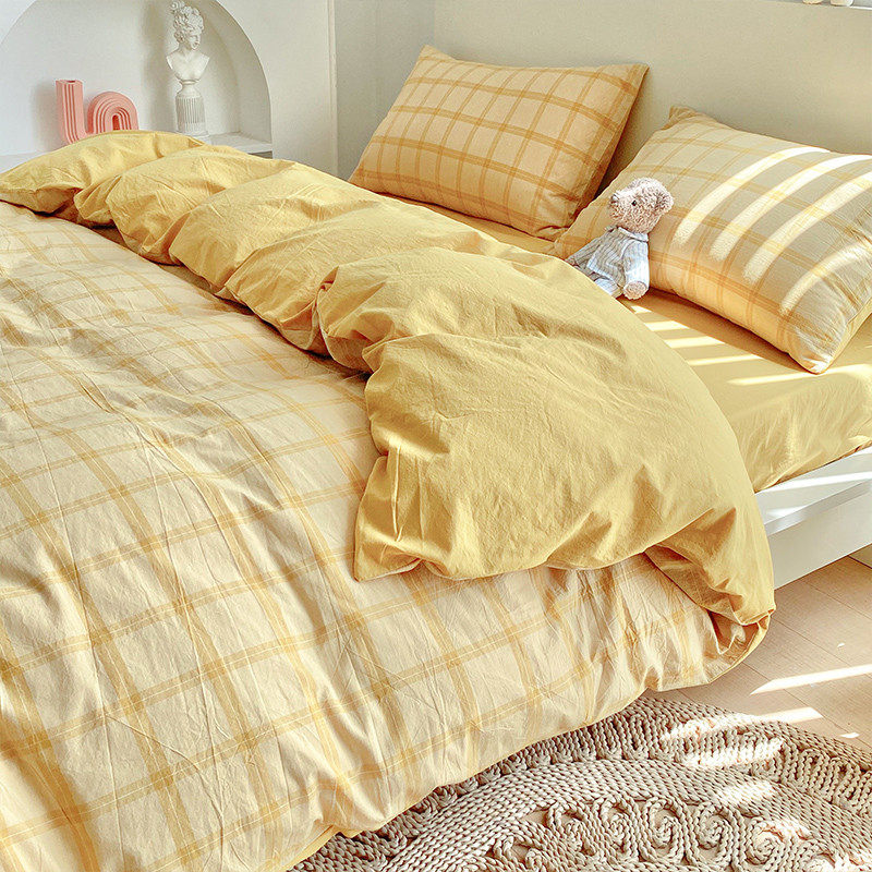 新水洗棉四件套全棉纯棉宿舍三件套床单被套夏季床笠床品四季可用,床上用品,床品套件/四件套/多件套,淘宝优惠券,粉丝福利购,淘宝优惠卷