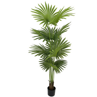 仿真绿植物北欧风仿真大蒲葵蒲葵假树圆叶扇装饰摆件落地室内盆