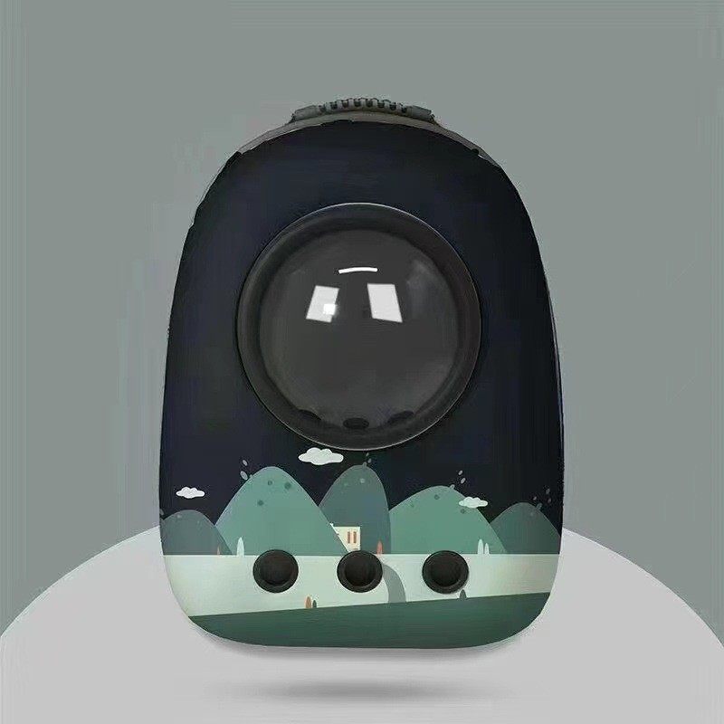 猫包直供爆款田园系列双肩便携外出厂家多孔透气太空舱猫笼子狗包