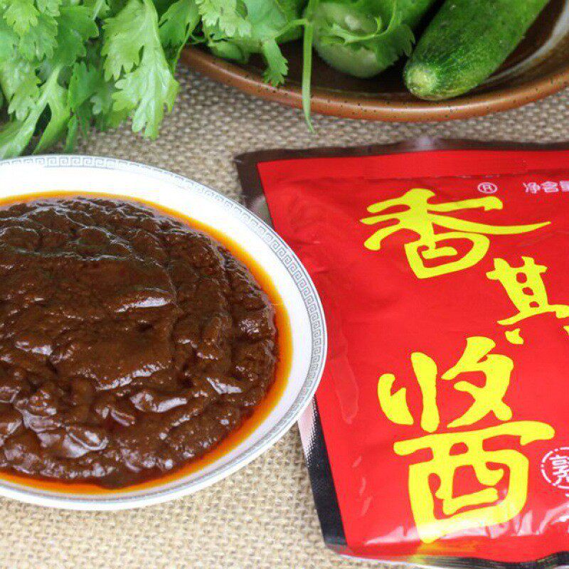 新货香其酱东北哈尔滨香辣熟酱开袋即食黄豆酱拌面香其辣酱跨境独