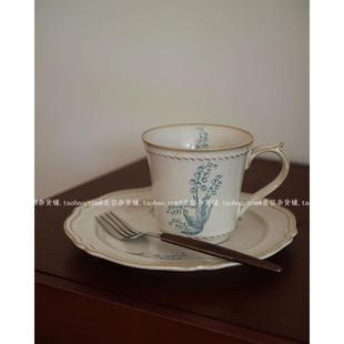 铃兰陶瓷餐具马克杯米饭碗甜品盘家用菜盘意面沙拉盘中古 复古法式