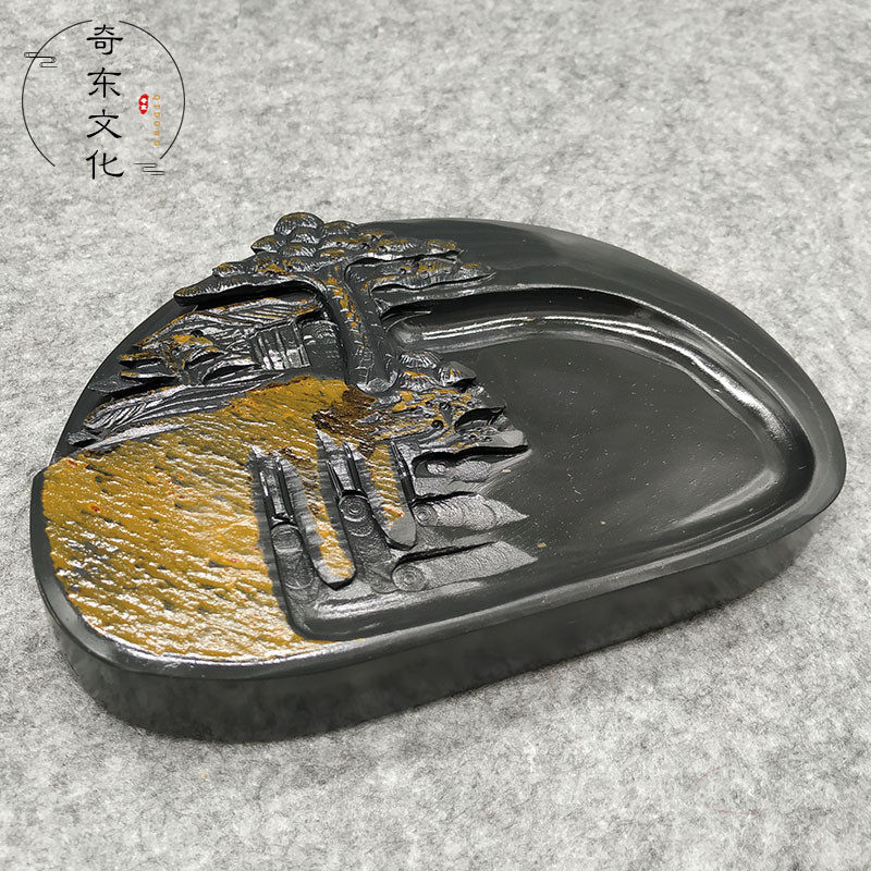 厂家批发砚台正宗6寸歙砚黄山迎客松天然高档精品锦盒墨池墨海,文具电教/文化用品/商务用品,文房四宝,淘宝优惠券,粉丝福利购,淘宝优惠卷