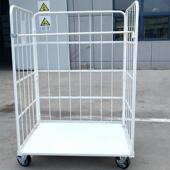 折叠物流台车载重300kg安装 聚氨酯脚轮可拆卸仓库周转笼车