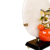 珐琅彩玉石平安富贵扣摆件客厅洒柜电视柜店铺开业乔迁家居装