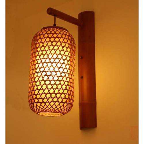 热销竹艺灯饰竹筒壁灯中国风走廊走道壁灯复古中式壁灯酒店古典壁