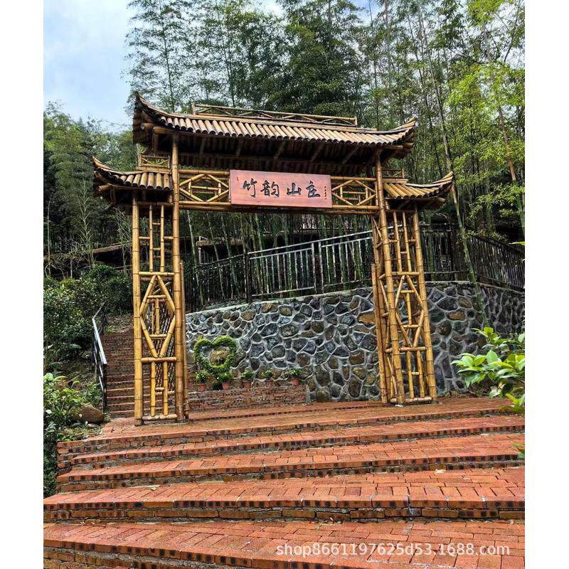 大型竹建筑竹长廊竹异形竹屋竹花架房子竹建筑户外异形竹编竹建筑