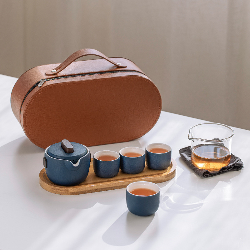 陶瓷便携式快客杯 旅行茶具套装 小套户外功夫泡茶器简约茶杯茶壶