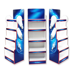 落地纸彩灯可移动pvc雪弗板架瓦楞纸电器展示架促销纸货架led灯泡