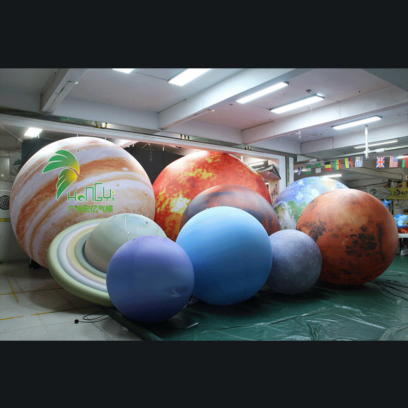 PVC充气星球模型月球婚礼变色灯光悬挂发光九大行星气模活动喷绘