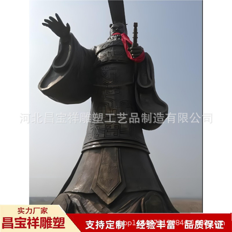 大型纯铜古代人物雕塑秦始皇兵马俑铜雕蹲立像博物馆摆件直售