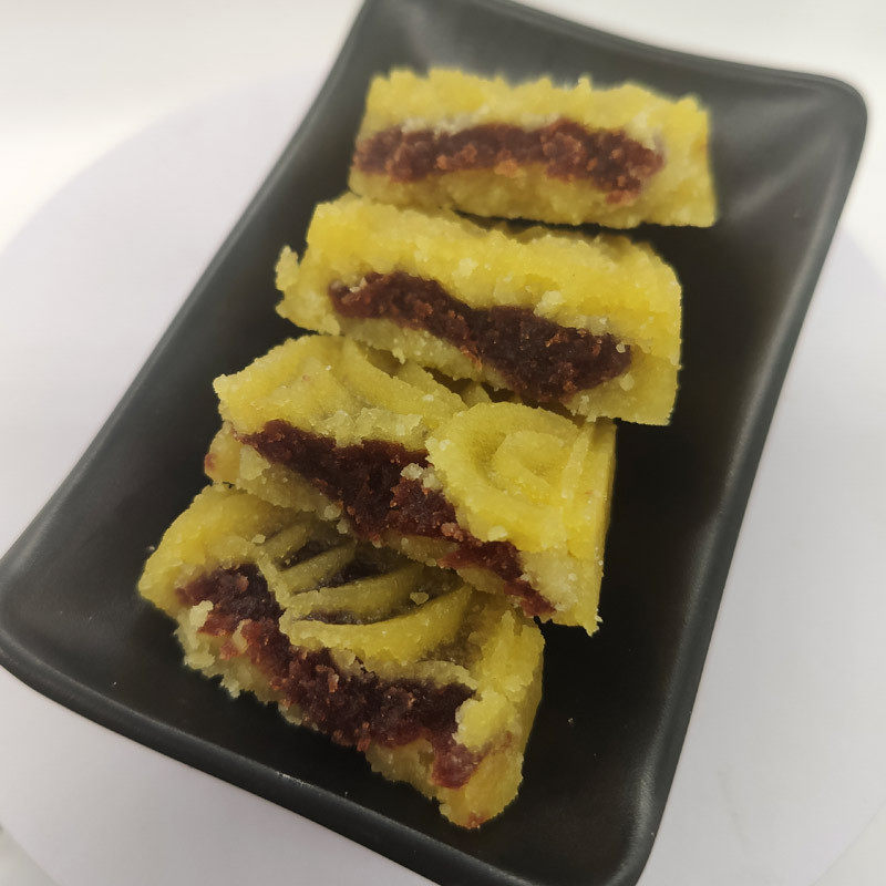 新货功德林绿豆糕点心老式传统赤红豆沙上海仙特产零食饼小盒装