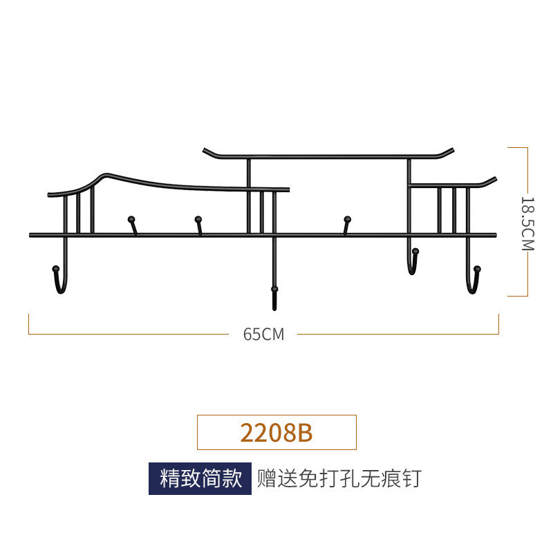 入户门后玄关挂钩进门墙上置物架钥匙收纳创意衣帽挂衣服架免新品