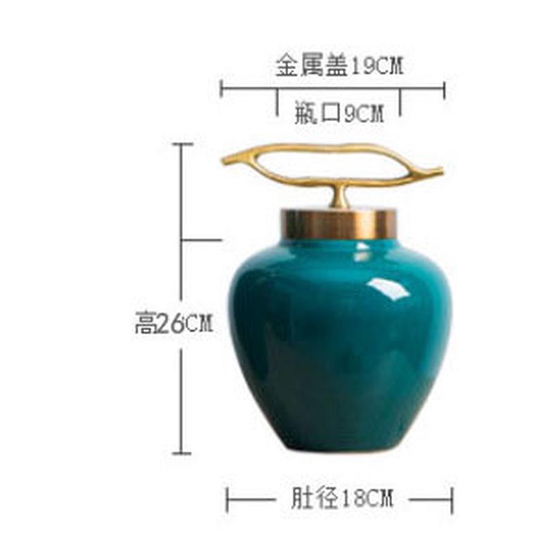 欧美式陶瓷花瓶摆件带盖客厅别墅样板房酒店工艺品摆设插花盆软装