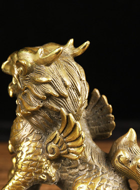 厂家直销各种工艺财福麒麟摆件铜麒麟摆件铜制品工艺麒麟摆件