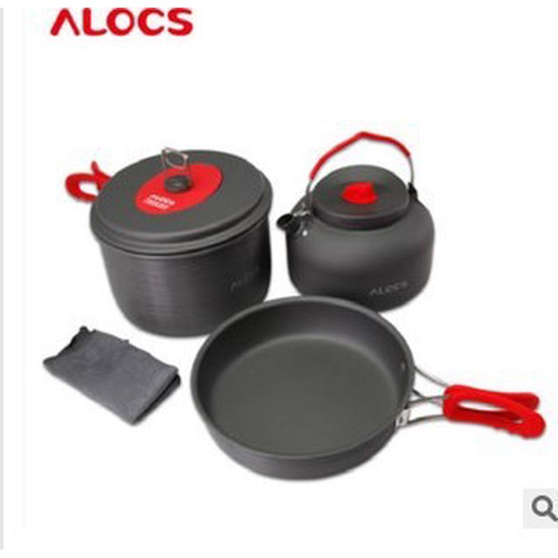 ALOCS爱路客 2-3人户外野餐锅套装 野炊用品锅具露营装备 CW-C19T