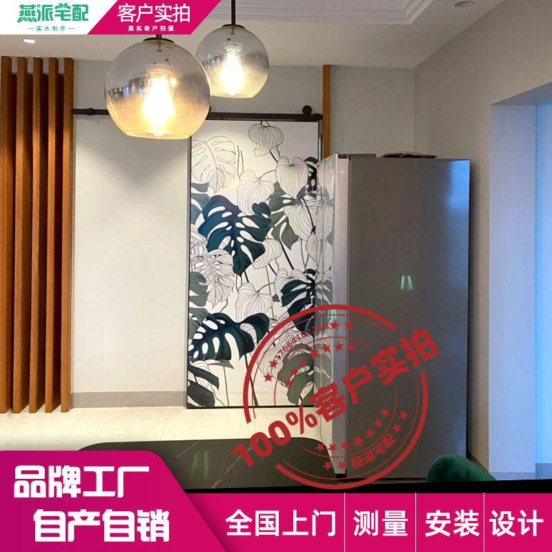 谷仓门推拉门吊轨幽灵门隐形无轨道卫生间厨房单扇厕所移门彩雕门