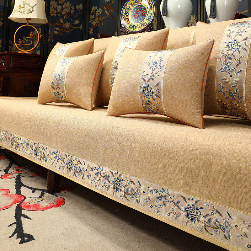 中式红木沙发坐垫套子盖高档防滑实木沙发垫盖布罗汉床垫罩巾