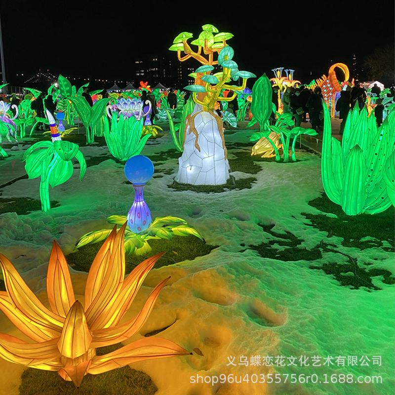 梦幻LED植物展仿真草坪花草灯光秀庭院布置道具七夕灯会