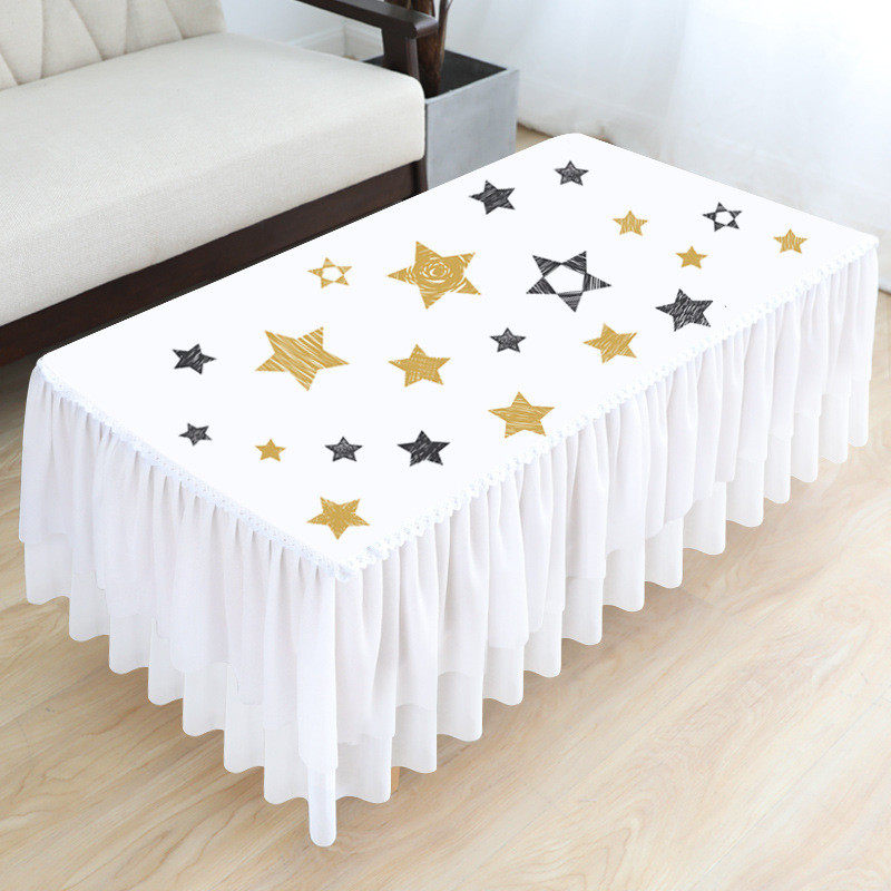 茶几桌布蕾丝长方形家用北欧风客厅茶机布垫防滑盖布电视柜防尘罩