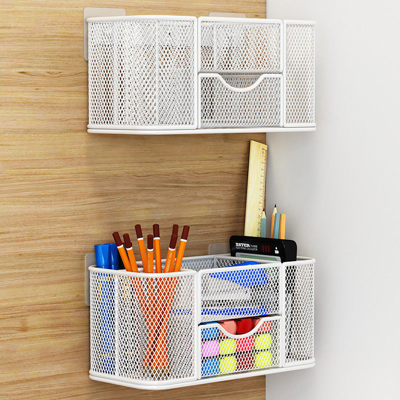 桌面文具收纳盒壁挂式挂墙上办公桌置物架工位整理神器筐抽屉笔筒,收纳整理,手机收纳盒,淘宝优惠券,粉丝福利购,淘宝优惠卷