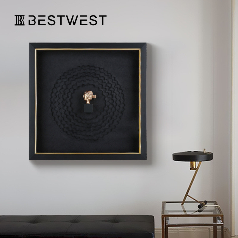 Best west 创意轻奢风高档装饰画客厅沙发墙面立体挂画走廊艺术画图片
