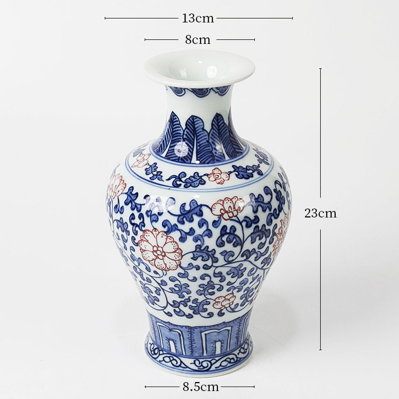 青花瓷中式特大花瓶摆件客厅装饰桌面花艺插花陶瓷器皿日式花道