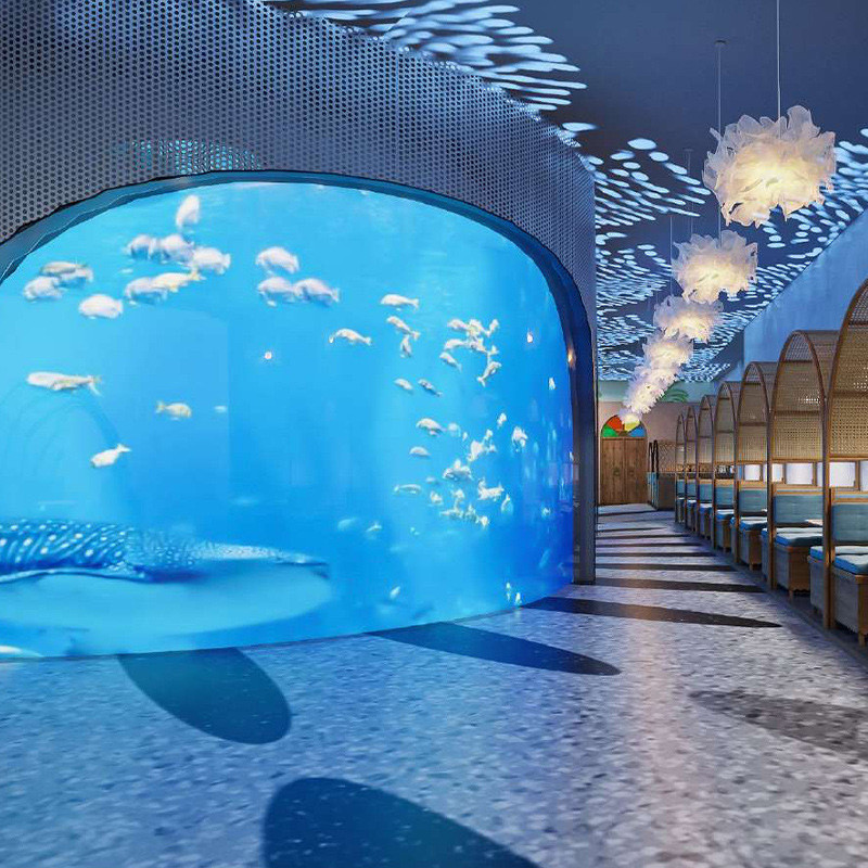 热销大型亚克力鱼缸观赏 制商用展览定水族箱 商用家用办公室鱼缸