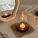 餐桌装 复古玻璃烛台小蜡烛香薰蜡烛小烛台 饰摆件ins拍照道具欧式