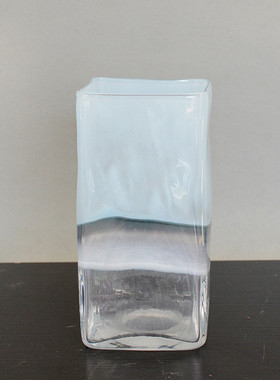 工艺品天蓝下明彩色玻璃上 美式乡村花瓶摆饰 几何形彩色玻璃