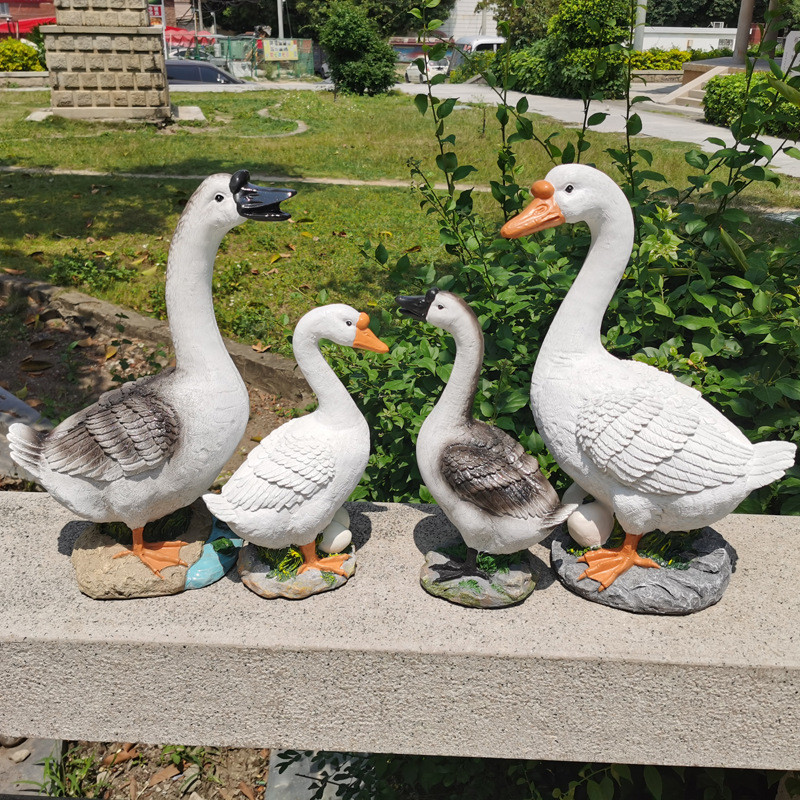 0wyv仿真小花户外园鸭子鹅摆件公园别墅阳台幼儿园草坪造景装饰工
