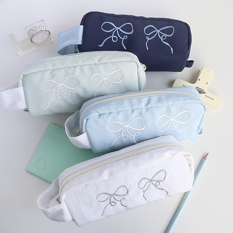 3egiz原创蝴蝶结设计感笔袋ins风文具袋便携简约个性女生铅笔盒