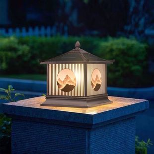 热销太阳能庭院防水户外别墅花园装饰超亮围墙门柱柱头灯创意批发