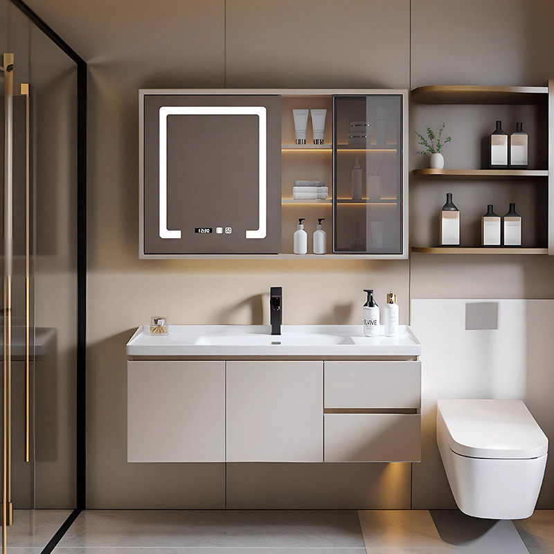 陶瓷一体盆浴室柜组合小尺寸40cm卫生间洗漱洗手池洗脸盆智能镜柜,家装主材,浴室柜组合,淘宝优惠券,粉丝福利购,淘宝优惠卷