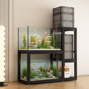 热销xn多层鱼缸柜鱼缸桌龟缸架鱼缸底座金属钢架超强承重鱼缸架鱼