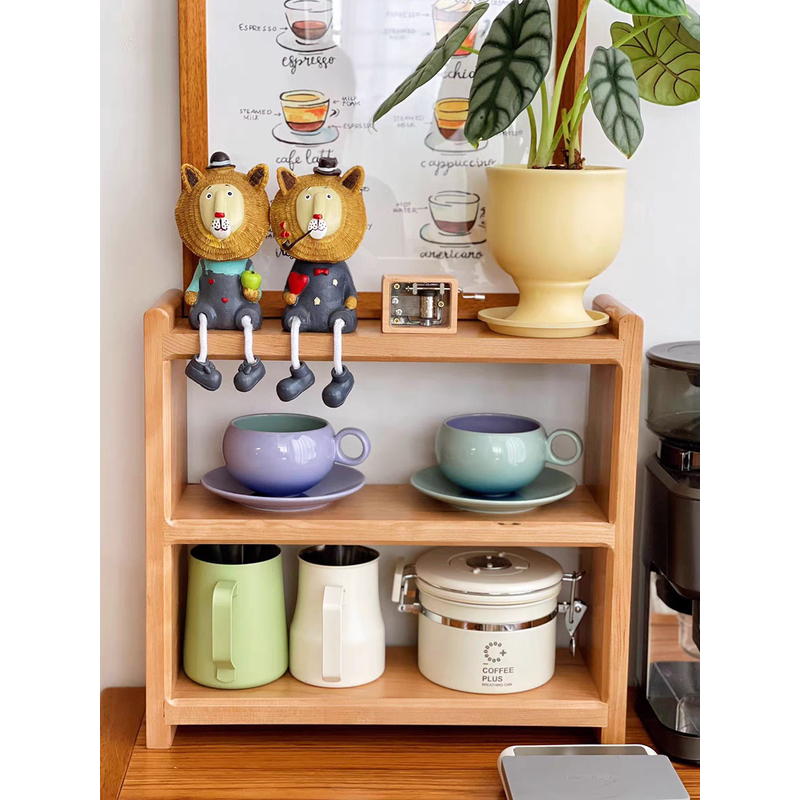 纯实木轻奢杯架水杯置物架餐桌茶杯架子咖啡杯台面马克杯水吧收纳