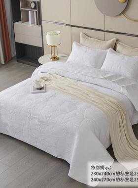 10y床盖欧式复古美式纯色白色绗缝被三件套床上用品夏凉被出口