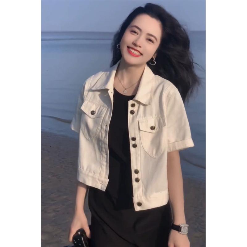 牛仔女薄款衬衫夏季2025新款韩版宽松高级感小个子
