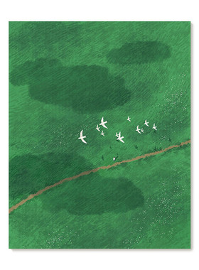 【捡漏合集】插画师Subin复刻艺术版画治愈绿色春天风景装饰画芯